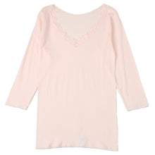 画像をギャラリービューアに読み込む, レディース インナー 8分袖 スリーマー スリーマ 長袖 大きいサイズ 3L 4L 5L 綿100 コットン シルク 婦人肌着 シャツ 下着 肌着 レース