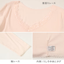 画像をギャラリービューアに読み込む, レディース インナー 8分袖 スリーマー スリーマ 長袖 大きいサイズ 3L 4L 5L 綿100 コットン シルク 婦人肌着 シャツ 下着 肌着 レース