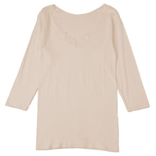 画像をギャラリービューアに読み込む, レディース インナー 8分袖 スリーマー スリーマ 長袖 大きいサイズ 3L 4L 5L 綿100 コットン シルク 婦人肌着 シャツ 下着 肌着 レース