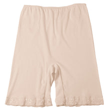 画像をギャラリービューアに読み込む, レディース インナー 3分丈 ボトム スラックス下 ズボン下 ボトムス 大きいサイズ 3L 4L 5L 綿100 コットン シルク レギンス スパッツ 婦人肌着 下着 肌着 レース