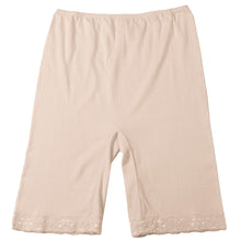 画像をギャラリービューアに読み込む, レディース インナー 5分丈 ハーフ ボトム スラックス下 ズボン下 ボトムス 大きいサイズ 3L 4L 5L 綿100 コットン シルク レギンス スパッツ 婦人肌着 下着 肌着 レース