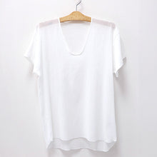 画像をギャラリービューアに読み込む, クレープ肌着 メンズ 半袖 tシャツ 綿麻 2枚組 M L LL 下着 インナー 夏 涼しい 吸汗速乾 男性 紳士 コットン Uネック U首 涼感 クールビズ (在庫限り)