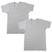 画像をギャラリービューアに読み込む, 2枚組 綿 メンズ インナー 肌着 半袖 tシャツ U首 厚地 M L LL クルーネック 下着 インナーシャツ 綿 コットン 無地 ホワイト 白 秋 冬 春 30代 40代 50代 60代 (在庫限り)