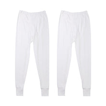 画像をギャラリービューアに読み込む, 2枚組 メンズ インナー 肌着 長ズボン下 厚地 M L LL ボトム 下着 前あき パンツ スラックス下 股引き ロングパンツ 綿 コットン 無地 ホワイト 白 秋 冬 春 30代 40代 50代 60代