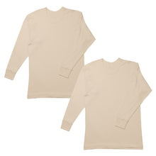 画像をギャラリービューアに読み込む, 2枚組 綿100% メンズ インナー 保温 あったか 肌着 長袖 tシャツ 丸首 厚地 M L LL あったかインナー 遠赤外線 クルーネック 下着 インナーシャツ 綿 コットン 無地 秋 冬 30代 40代 50代 60代