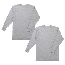 画像をギャラリービューアに読み込む, 2枚組 綿100% メンズ インナー 保温 あったか 肌着 長袖 tシャツ 丸首 厚地 M L LL あったかインナー 遠赤外線 クルーネック 下着 インナーシャツ 綿 コットン 無地 秋 冬 30代 40代 50代 60代
