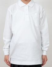 画像をギャラリービューアに読み込む, キッズ ポロシャツ 長袖 スクール 男子 女子 鹿の子 100cmA~160cmA 小学生 制服 シャツ 小学校 中学生 学生服 学生 100 110 120 130 140 150 160 白 子供