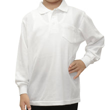 画像をギャラリービューアに読み込む, キッズ ポロシャツ 長袖 スクール 男子 女子 鹿の子 100cmA~160cmA 小学生 制服 シャツ 小学校 中学生 学生服 学生 100 110 120 130 140 150 160 白 子供