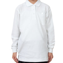画像をギャラリービューアに読み込む, キッズ ポロシャツ 長袖 スクール 男子 女子 鹿の子 100cmA~160cmA 小学生 制服 シャツ 小学校 中学生 学生服 学生 100 110 120 130 140 150 160 白 子供