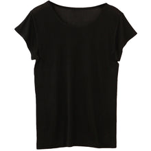 画像をギャラリービューアに読み込む, シルク インナー 半袖 レディース フレンチ袖Tシャツ M~LL シルク100% Tシャツ 肌着 下着 女性 薄手 快適 uvカット 保湿 保温 婦人肌着 敏感肌 冷え取り 冷え対策 肌に優しい 柔らかい 春夏 秋冬 オールシーズン (送料無料)