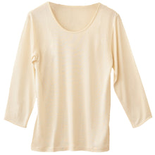 画像をギャラリービューアに読み込む, シルク インナー レディース 長袖 8分袖 シャツ M~LL ニット シルク100% 薄手 女性 肌着 下着 長袖シャツ uvカット 敏感肌 冷え取り 冷え対策 防寒 肌に優しい 柔らかい 蒸れにくい 春夏 秋冬 オールシーズン (送料無料)