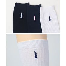 画像をギャラリービューアに読み込む, イーストボーイ 靴下 スクールソックス 女の子 32cm丈 ハイソックス ワンポイント 23 - 25cm 学生 通学 女子 くつ下 くつした 綿混 コットン 小学生 中学生 高校生 EAST BOY