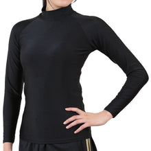 画像をギャラリービューアに読み込む, スポーツ インナー uvカット ハイネック 長袖 レディース M~LL スポーツインナー シャツ 黒 紫外線対策