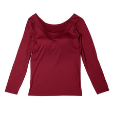 画像をギャラリービューアに読み込む, ホカロン 裏起毛 カップ付き 長袖 インナー 薄手 レディース 保温 あったかインナー シャツ 丸首 M L LL 女性 婦人 Tシャツ 肌着 防寒 大きいサイズ 秋冬 温活 ストレッチ ぽかぽか 温かい