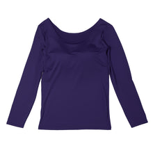 画像をギャラリービューアに読み込む, ホカロン 裏起毛 カップ付き 長袖 インナー 薄手 レディース 保温 あったかインナー シャツ 丸首 M L LL 女性 婦人 Tシャツ 肌着 防寒 大きいサイズ 秋冬 温活 ストレッチ ぽかぽか 温かい