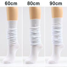画像をギャラリービューアに読み込む, ルーズソックス 60cm丈 80cm丈 90cm丈 ホワイト ブラック 23-25cm レッグウォーマー ハイソックス 黒 白 子供 キッズ 子供靴下 スクールソックス キッズソックス 中学生 高校生