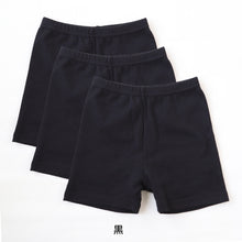 画像をギャラリービューアに読み込む, 【3枚セット】スパッツ 一分丈 キッズ 黒 レギンス 100cm~160cm (一分丈 子供 子ども 女の子 男の子 ジュニア オーバーパンツ 黒 スカート下 保育園 小学生 インナー 下着)
