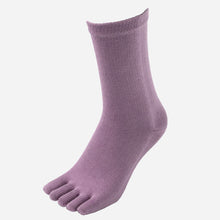 画像をギャラリービューアに読み込む, 5本指ソックス レディース クルー丈 22-24cm (五本指 靴下 汗 ニオイ 5本指靴下 ムレ 足 冷え対策 冷え取り スポーツ 仕事 おしゃれ かわいい 抗菌防臭 吸汗 丈夫 しっかり 女性 日本製) (在庫限り)