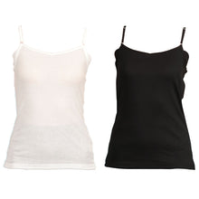 画像をギャラリービューアに読み込む, キャミソール 汗取り インナー レディース 綿 薄手 脇汗 2枚組 S~LL 汗染み 汗じみ 下着 肌着 シャツ 無地 汗じみ防止 春夏 女性 婦人 速乾 汗取りパッド付き