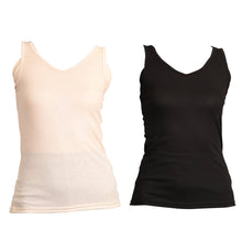 画像をギャラリービューアに読み込む, 素肌ドライ 汗取り付き タンクトップ 2枚組 S~LL (レディース 下着 汗とり 脇汗 インナー 無地 S M L LL 夏 汗 乾きやすい)