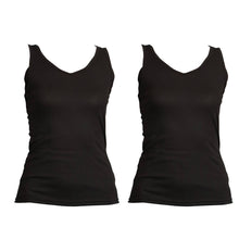 画像をギャラリービューアに読み込む, 素肌ドライ 汗取り付き タンクトップ 2枚組 S~LL (レディース 下着 汗とり 脇汗 インナー 無地 S M L LL 夏 汗 乾きやすい)