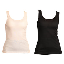 画像をギャラリービューアに読み込む, 素肌ドライ カップ付き タンクトップ 2枚組 S~LL (レディース 下着 インナー ブラトップ カップ付インナー S M L LL 夏 汗 乾きやすい)