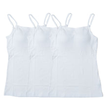 画像をギャラリービューアに読み込む, ブラトップ キャミソール カップ付き 綿100% アンダーゴムなし 締め付けない インナー 3枚組 M~LL パッド付き 下着 肌着 レディース ブラキャミソール コットン セット