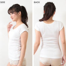 画像をギャラリービューアに読み込む, 綿100% カップ付き 半袖 インナー 3枚組 M~LL (ブラトップ レディース 下着 綿 カップ付きインナー 無地 シャツ 肌着 締め付けない フレンチ袖 セット)