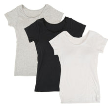画像をギャラリービューアに読み込む, 綿100% カップ付き 半袖 インナー 3枚組 M~LL (ブラトップ レディース 下着 綿 カップ付きインナー 無地 シャツ 肌着 締め付けない フレンチ袖 セット)