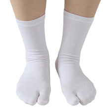 画像をギャラリービューアに読み込む, 足袋靴下 足袋ソックス 靴下 足袋型 ソックス クルーソックス メンズ 大きいサイズ レディース 薄手 綿 22-24cm~28-30cm クルー丈 着物 旅館 ランニング 白 男性