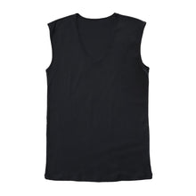画像をギャラリービューアに読み込む, 綿100% ノースリーブ メンズ インナー Vネック 深め シャツ 下着 肌着 薄手 白 黒 敏感肌 スリーブレス 無地 S~LL