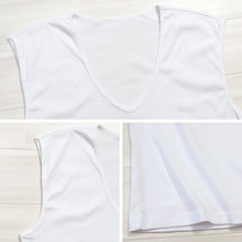 画像をギャラリービューアに読み込む, メンズ ノースリーブ 綿100% 深Vネック ランニング シャツ 3L~4L 大きいサイズ スリーブレス 下着 肌着 男性 紳士 インナー 抗菌 防臭 3L 4L 白 黒 V首