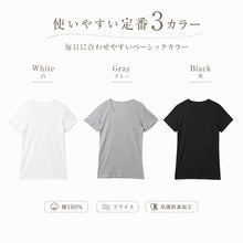 画像をギャラリービューアに読み込む, 綿100% メンズ インナー 半袖 tシャツ Vネック 薄手 定番 無地 白 黒 グレー 夏 冬 1年中 抗菌防臭 シンプル 肌着 下着 インナーシャツ S~LL