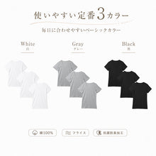 画像をギャラリービューアに読み込む, メンズ 綿100% VネックTシャツ インナーシャツ 半袖 大きいサイズ 3枚セット 3L 4L 下着 男性 紳士 肌着 インナー 薄手 抗菌 防臭 白 黒 グレー V首 コットン スーツ下 ビジネス ビジネスインナー オールシーズン 3枚組 まとめ売り