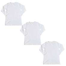 画像をギャラリービューアに読み込む, 綿100% メンズ インナー 長袖 tシャツ 丸首 クルーネック 3枚セット S M L LL 薄手 敏感肌 定番 無地 白 年中 抗菌防臭 シンプル 肌着 下着 アトピー 重ね着 フィット スーツ ワイシャツ ビジネス カットソー ルームウェア 父の日 ギフト 3枚組
