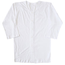 画像をギャラリービューアに読み込む, 前開きシャツ 紳士 介護 下着 7分袖 インナー 訳あり アウトレット S~5L S M L LL 3L 4L 5L 綿100% プラスチックホック式 ワンタッチ肌着 シャツ メンズ 男性 B品 (在庫限り)