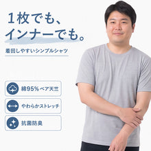 画像をギャラリービューアに読み込む, インナーシャツ メンズ 半袖 tシャツ 綿 ストレッチ 3L・4L 大きいサイズ シャツ インナー シャツ クルーネック トップス 男性 下着 肌着