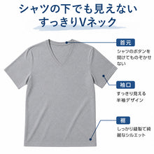 画像をギャラリービューアに読み込む, Tシャツ Vネック メンズ 半袖 大きいサイズ 3L・4L tシャツ 半袖シャツ 綿 下着 インナーシャツ V首 トップス 肌着 インナー