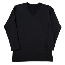 画像をギャラリービューアに読み込む, メンズ インナー 長袖シャツ Vネック V首 3L~5L (下着 長袖V首シャツ 3L 4L 5L ストレッチ 伸縮 冬 男性 防寒 冷え 大きいサイズ)
