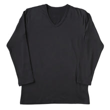 画像をギャラリービューアに読み込む, メンズ インナー 長袖シャツ Vネック V首 3L~5L (下着 長袖V首シャツ 3L 4L 5L ストレッチ 伸縮 冬 男性 防寒 冷え 大きいサイズ) (在庫限り)