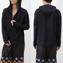 画像をギャラリービューアに読み込む, ラッシュガード メンズ 長袖 ジップ パーカー スポーツ UVカット S~4L 大きいサイズ 男子 黒 水着 紫外線対策 スイムウェア スポーツウェア