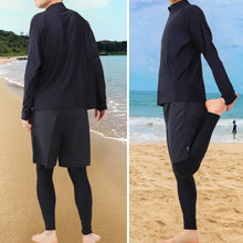 画像をギャラリービューアに読み込む, ラッシュガード レギンス メンズ ラッシュレギンス 9分丈 S~4L スイムレギンス uvカット 水陸両用 水着 スポーツ インナー プール