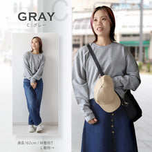 画像をギャラリービューアに読み込む, レディース スウェット トレーナー 綿100% 無地 長袖 トップス ショート丈 S~4L アウター 女性 大人 M L LL 3L 大きいサイズ シンプル パジャマ ルームウェア (在庫限り)