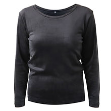画像をギャラリービューアに読み込む, レディース ベロア インナー 暖か 裏起毛 長袖 婦人 長袖シャツ 下着 M~LL 無地 丸首 あったかインナー 起毛 暖かい トップス 防寒 冷えとり 冬 アンダーウェア 肌着
