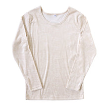 画像をギャラリービューアに読み込む, レディース ベロア インナー 暖か 裏起毛 長袖 婦人 長袖シャツ 下着 M~LL 無地 丸首 あったかインナー 起毛 暖かい トップス 防寒 冷えとり 冬 アンダーウェア 肌着