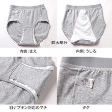 画像をギャラリービューアに読み込む, サニタリーショーツ 生理ショーツ 生理パンツ 夜用 多い日用 S M L LL 3L 4L 生理用ショーツ 羽根つき 綿 無地 サニタリー 生理 下着 パンツ ショーツ レディース