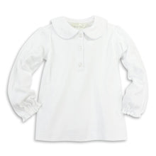 画像をギャラリービューアに読み込む, 女の子 長袖 ブラウス キッズ 丸襟 シャツ フリル スクール 綿100% 90cm~130cm 小学校 小学生 制服 スクールシャツ 幼稚園 ニットブラウス 子供 刺繍 リボン 通学 女児 保育園 園児 学生服 学生