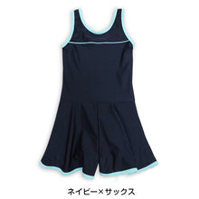 画像をギャラリービューアに読み込む, スクール水着 女の子 ワンピース キュロット 120cm~170cm 水着 子供 キッズ 女子 小学生 ガールズ UPF50 紫外線対策 (在庫限り)