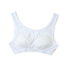 画像をギャラリービューアに読み込む, 胸二重 ソフトカップ付き ハーフトップ 140cm~165cm (ジュニア ブラ ノンワイヤー ブラジャー 綿100 綿 コットン カップ付き カップ付きインナー 女の子 女子 インナー 下着 中学生 キッズ 白 無地)