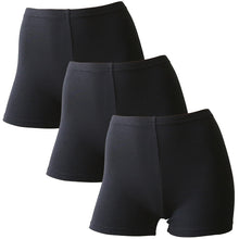 画像をギャラリービューアに読み込む, 綿混 レディース スパッツ 1分丈 3枚セット S~LL レギンス 一分丈 オーバーパンツ 女性用 婦人 下穿き 無地 ブラック 黒 インナーパンツ